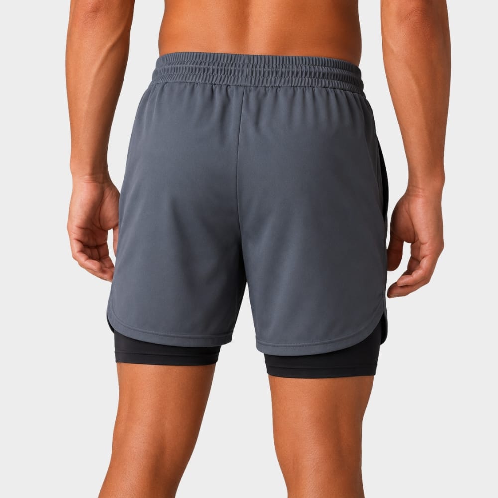 Hiking Camping mens 2 in 1 running shorts gym training double layer