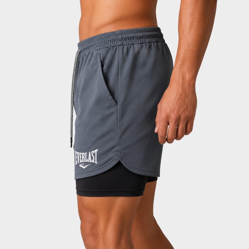 Hiking Camping mens 2 in 1 running shorts gym training double layer