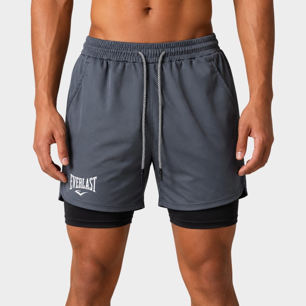 Hiking Camping mens 2 in 1 running shorts gym training double layer