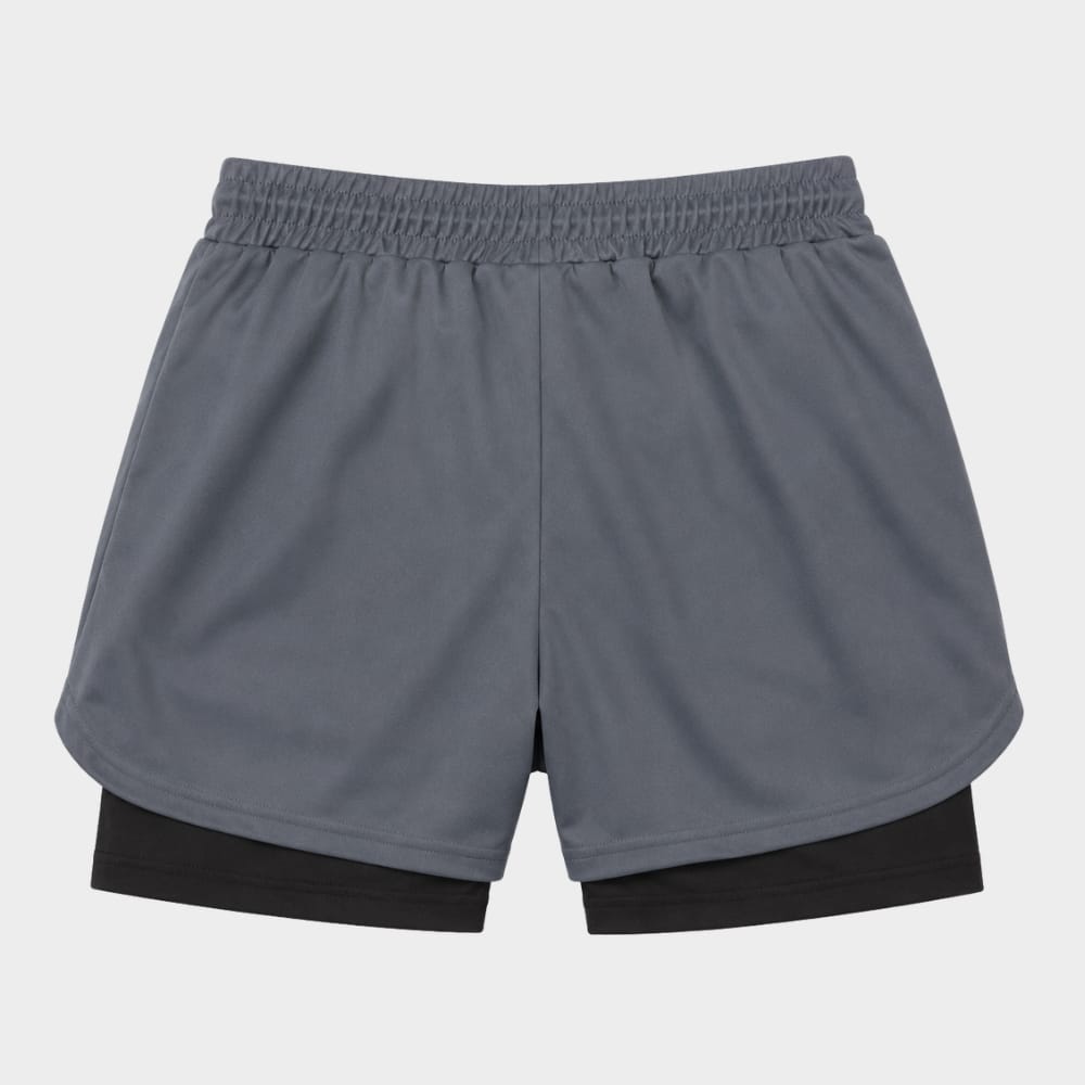 Hiking Camping mens 2 in 1 running shorts gym training double layer