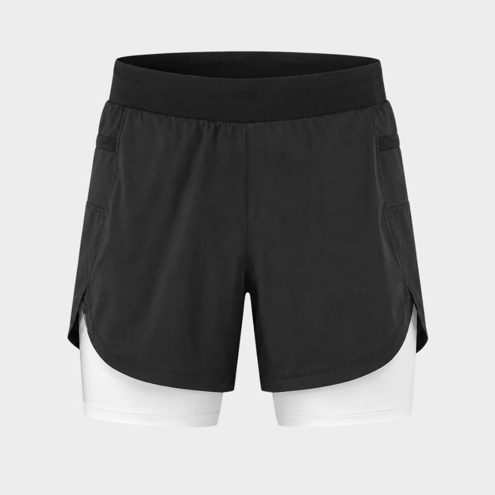 Hiking Camping mens 2 in 1 running shorts quick dry gym workout shorts