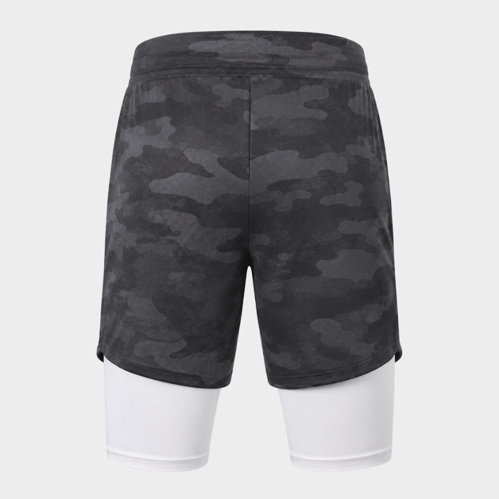 Hiking Camping mens 2 in 1 running shorts quick dry gym workout shorts