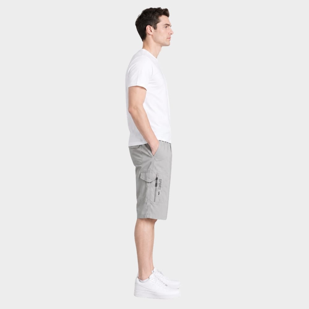 Hiking Camping mens cargo shorts knee length zipper pocket casual summer