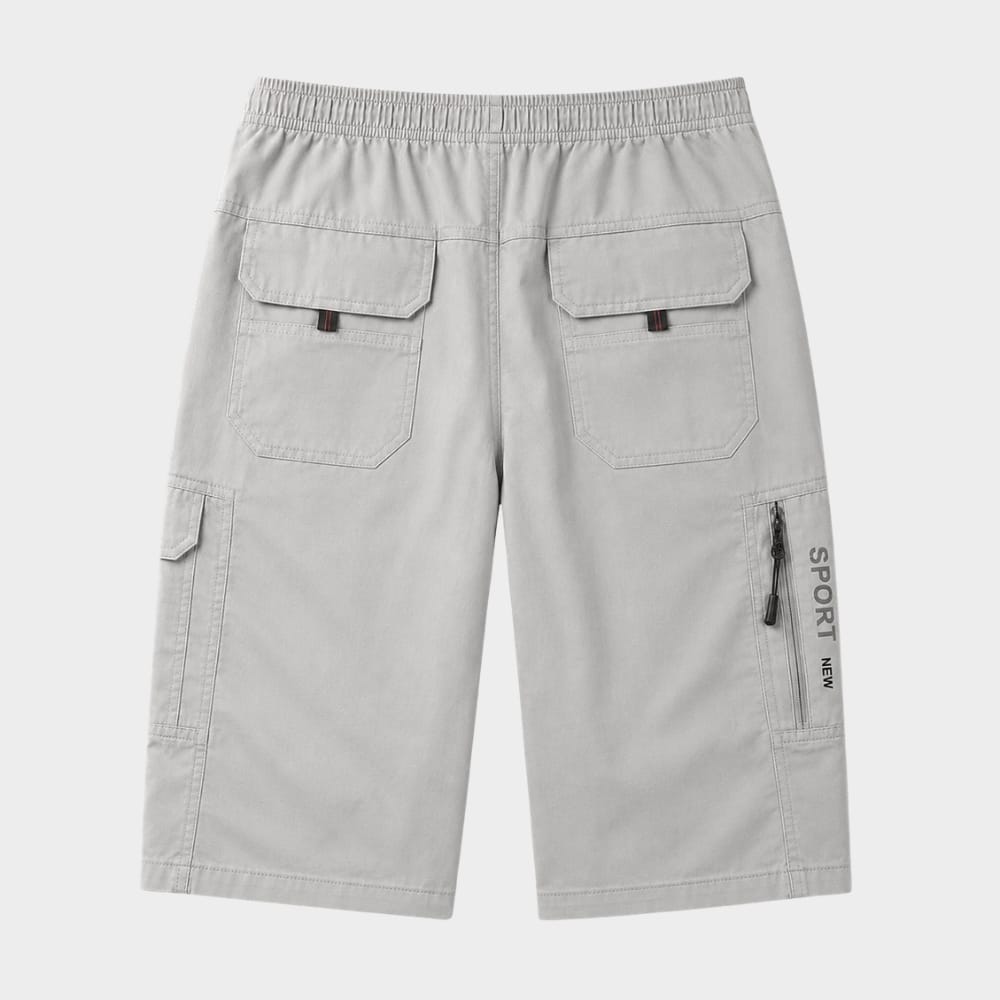 Hiking Camping mens cargo shorts knee length zipper pocket casual summer