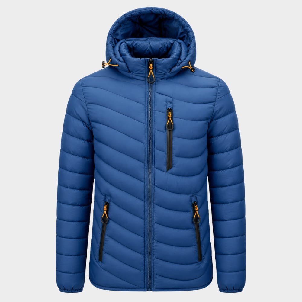 Hiking Camping mens hooded insulated puffer jacket winter outdoor