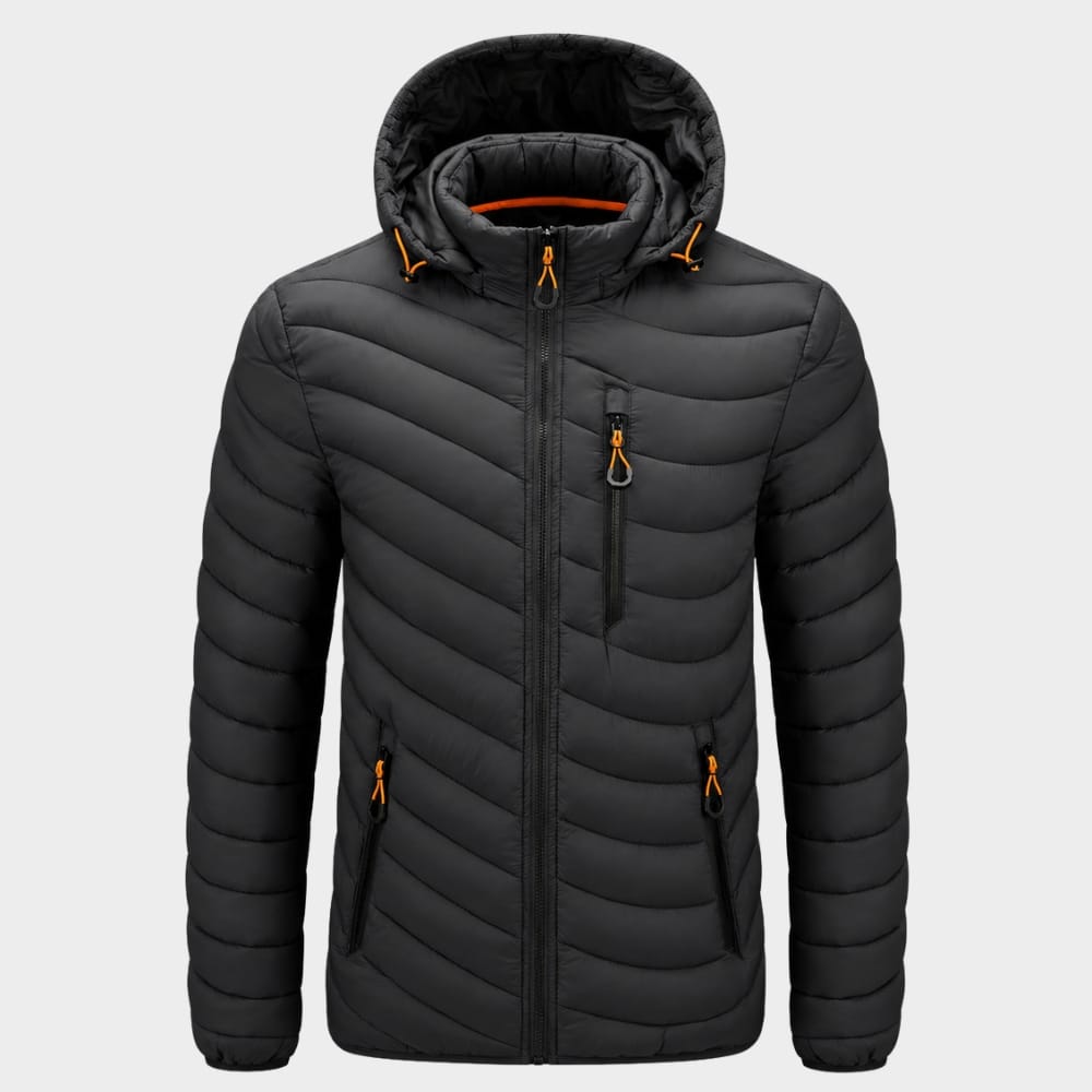 Hiking Camping mens hooded insulated puffer jacket winter outdoor