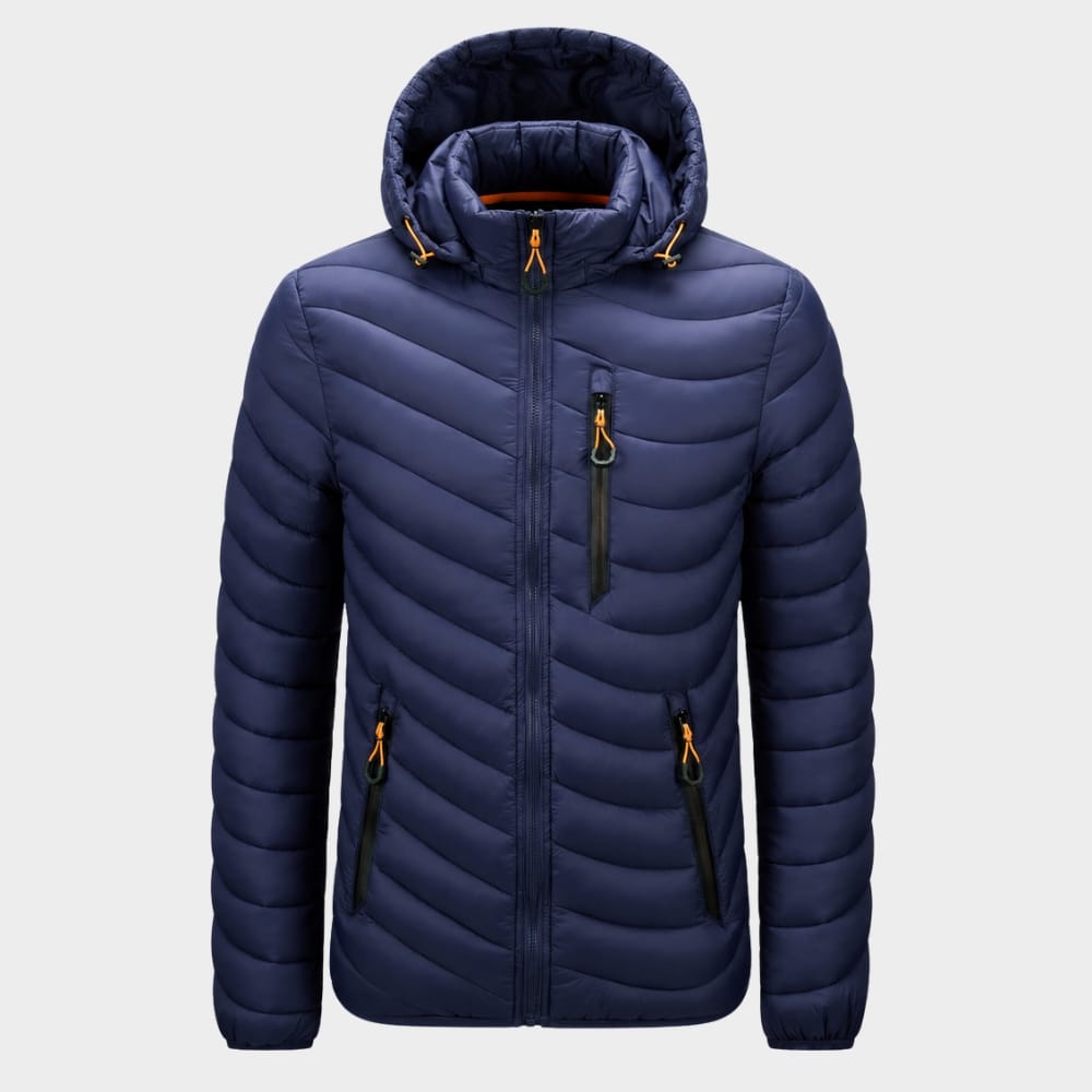 Hiking Camping mens hooded insulated puffer jacket winter outdoor