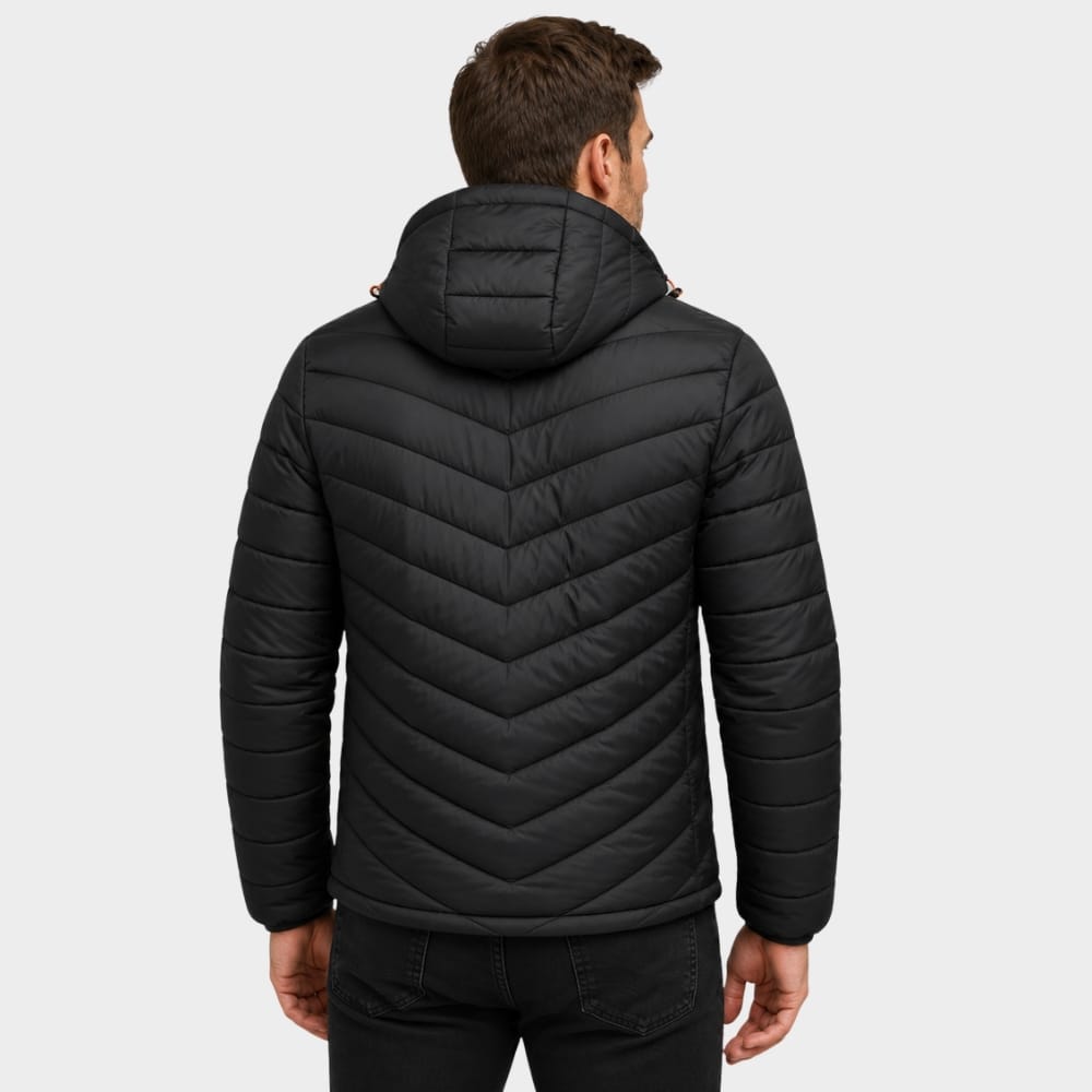 Hiking Camping mens hooded insulated puffer jacket winter outdoor