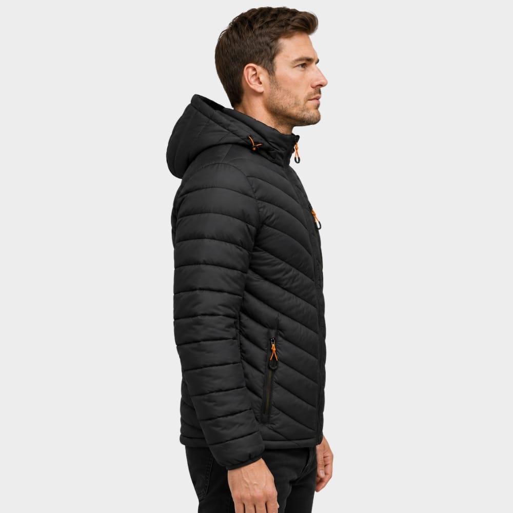 Hiking Camping mens hooded insulated puffer jacket winter outdoor