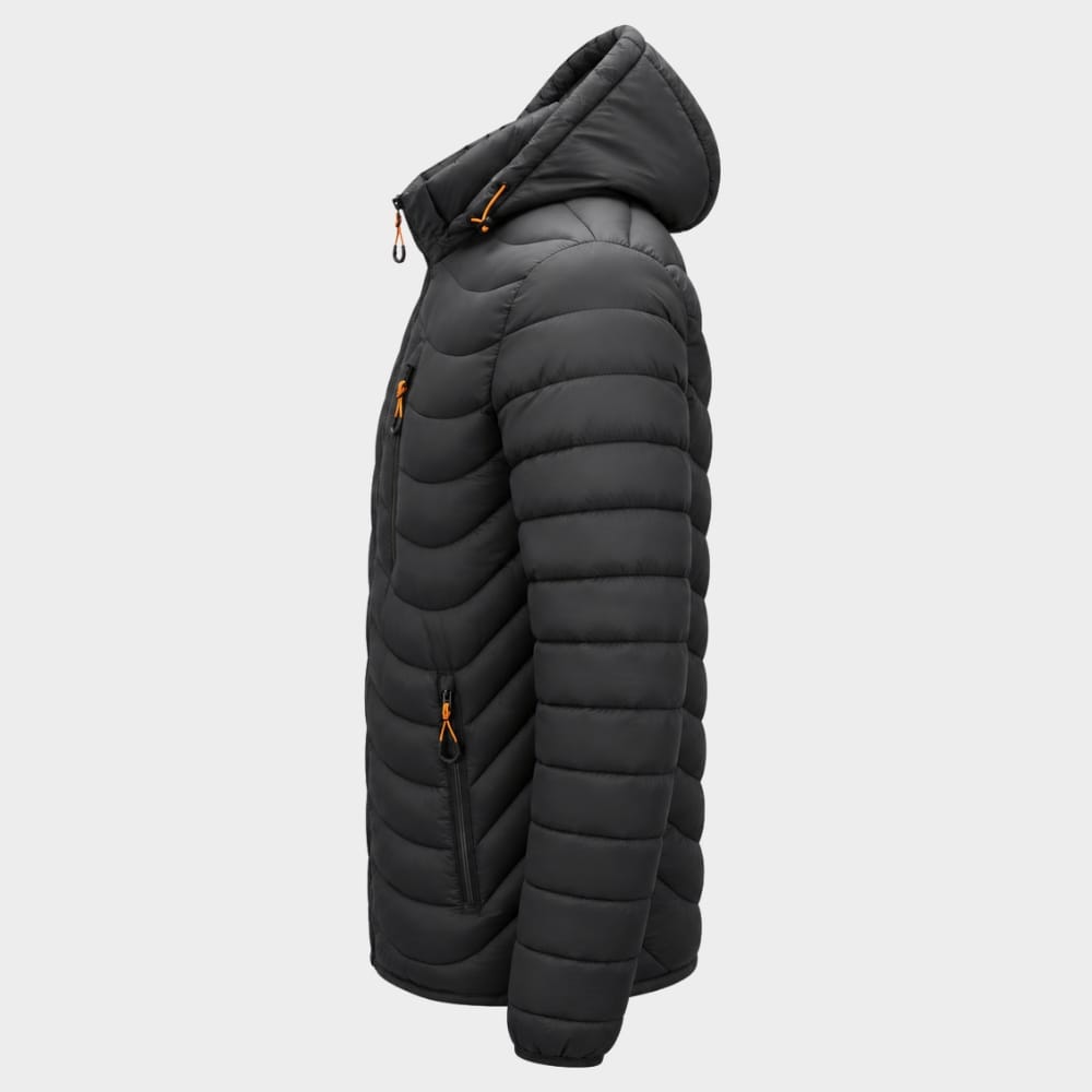 Hiking Camping mens hooded insulated puffer jacket winter outdoor