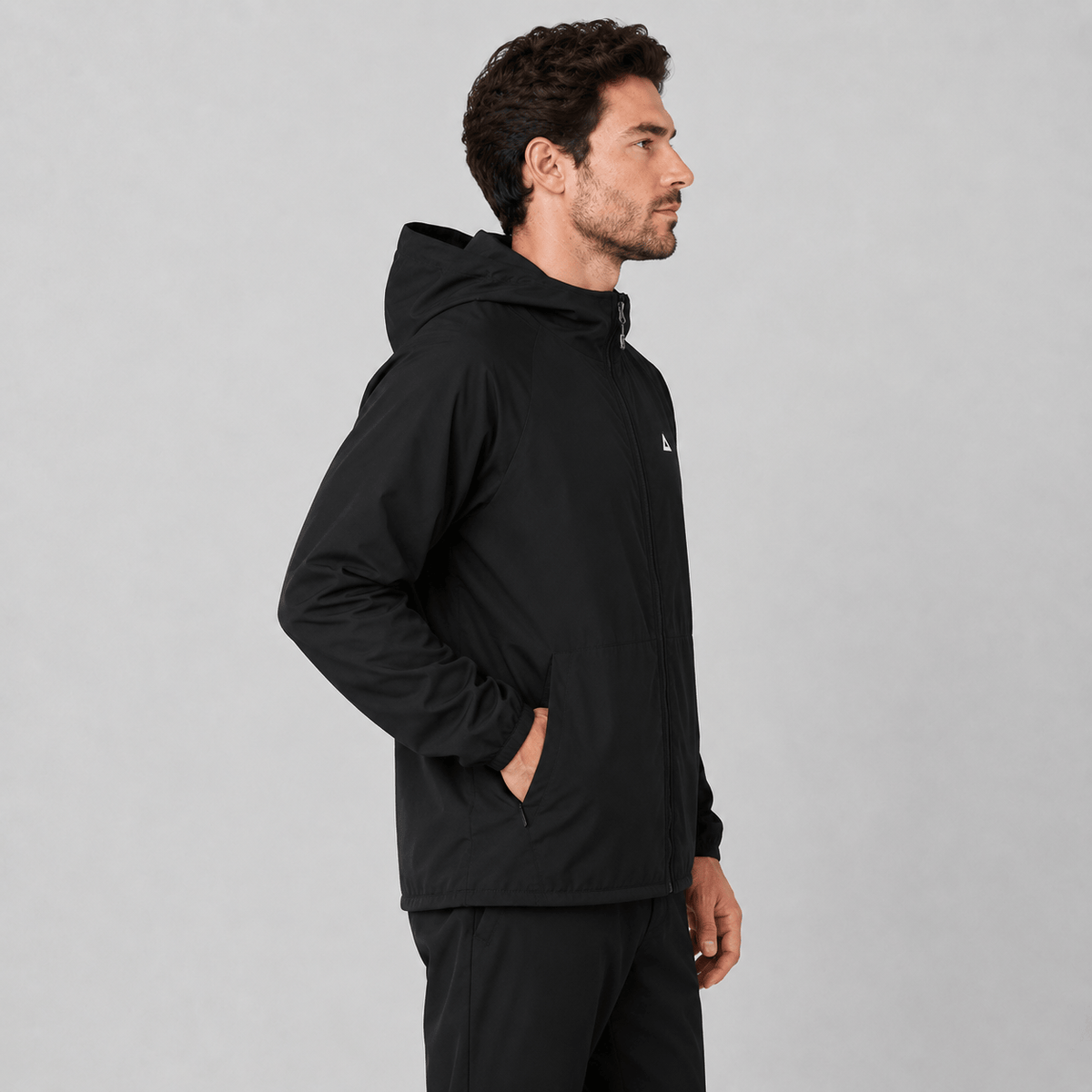 Hiking Camping mens hooded windproof outdoor jacket quick dry