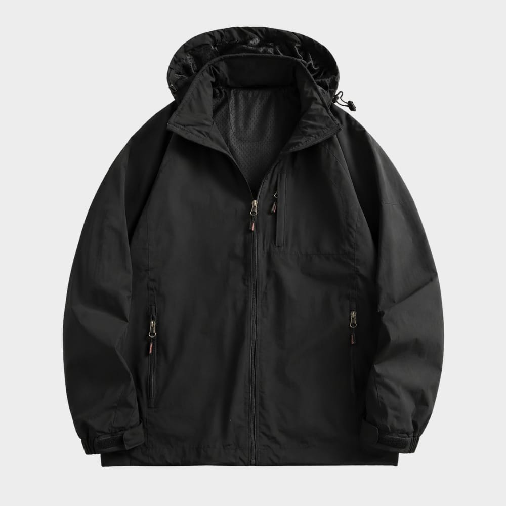 Hiking Camping mens lightweight waterproof hooded windbreaker jacket
