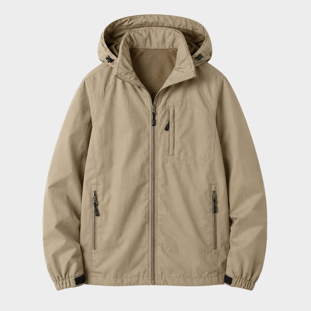 Hiking Camping mens lightweight waterproof hooded windbreaker jacket
