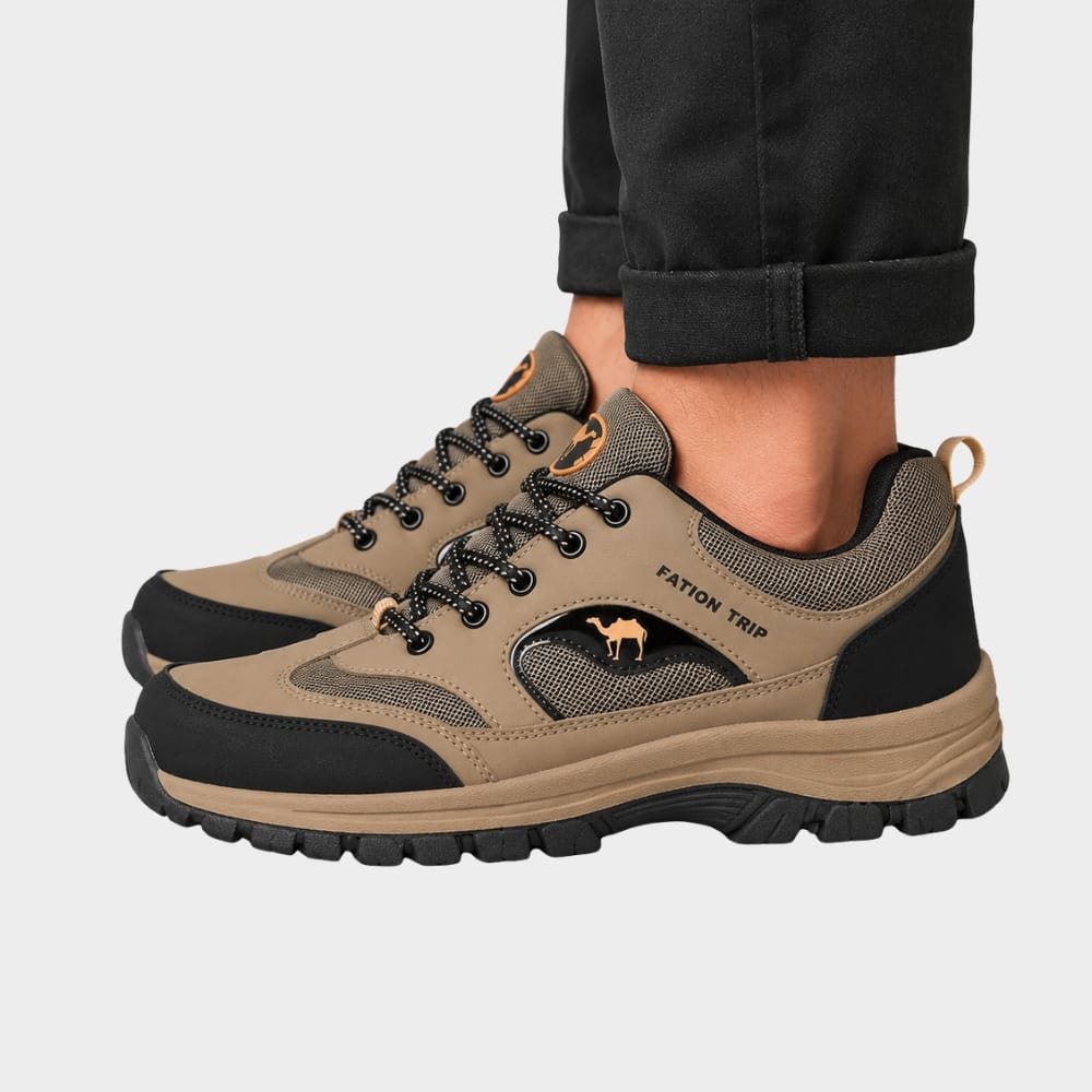 Hiking Camping mens low cut hiking shoes anti slip outdoor trekking