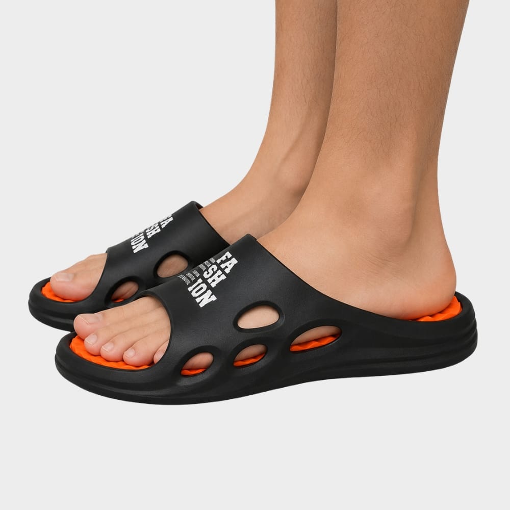 Hiking Camping mens non slip walking sandals thick sole massage slides