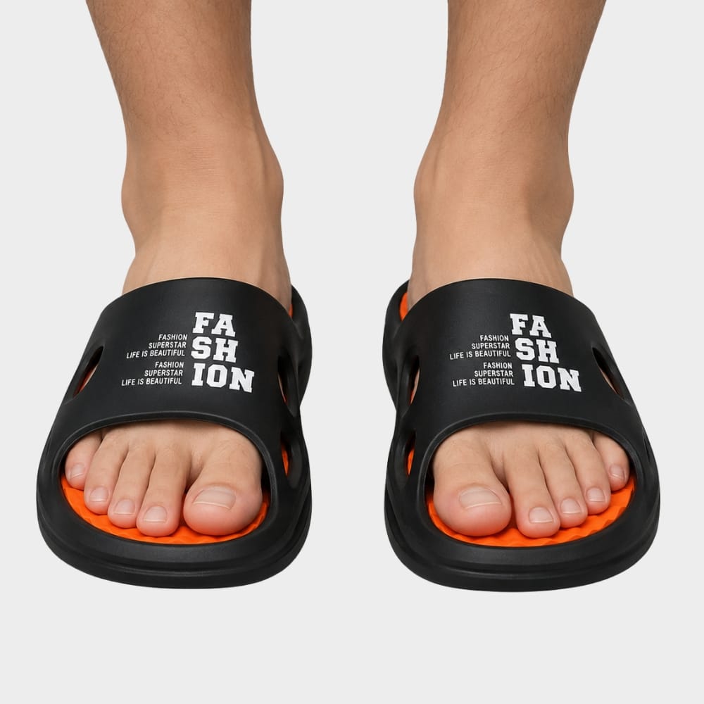 Hiking Camping mens non slip walking sandals thick sole massage slides