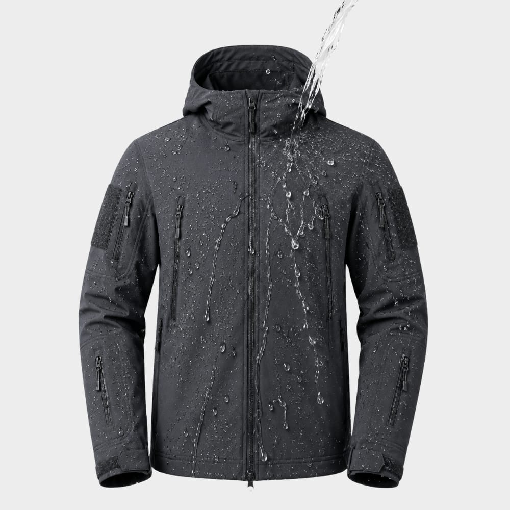 Hiking Camping mens tactical softshell jacket hooded windproof waterproof