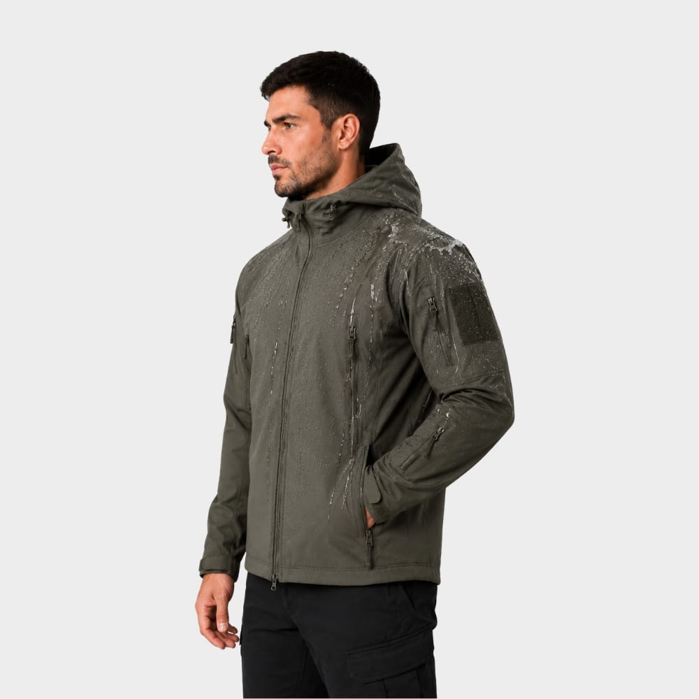 Hiking Camping mens tactical softshell jacket hooded windproof waterproof