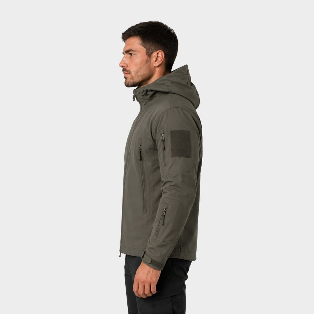 Hiking Camping mens tactical softshell jacket hooded windproof waterproof
