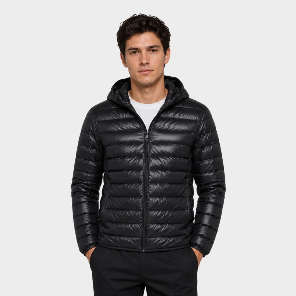 Hiking Camping mens ultralight duck down puffer jacket windproof