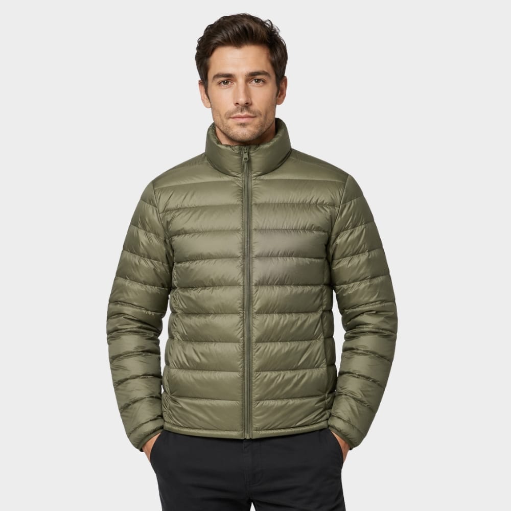Hiking Camping mens ultralight hooded down jacket packable warm