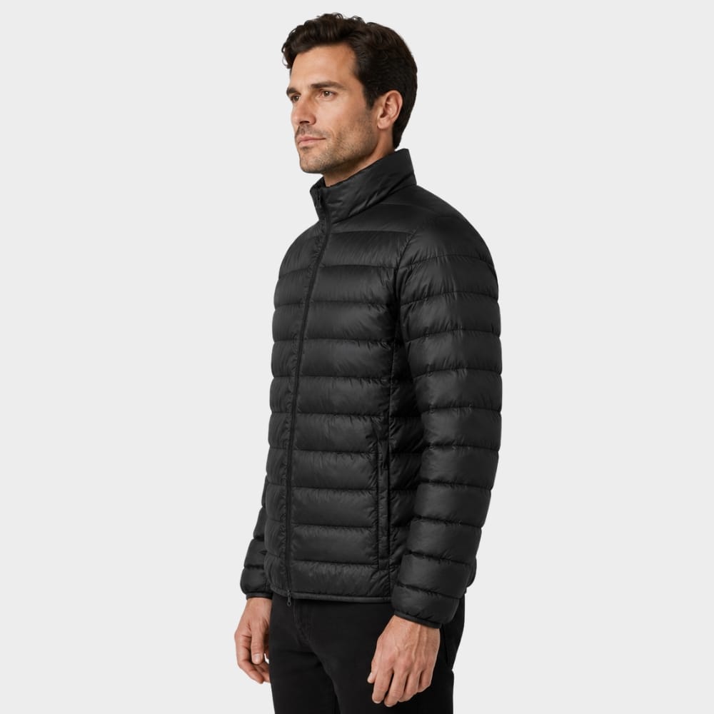 Hiking Camping mens ultralight hooded down jacket winter slim fit