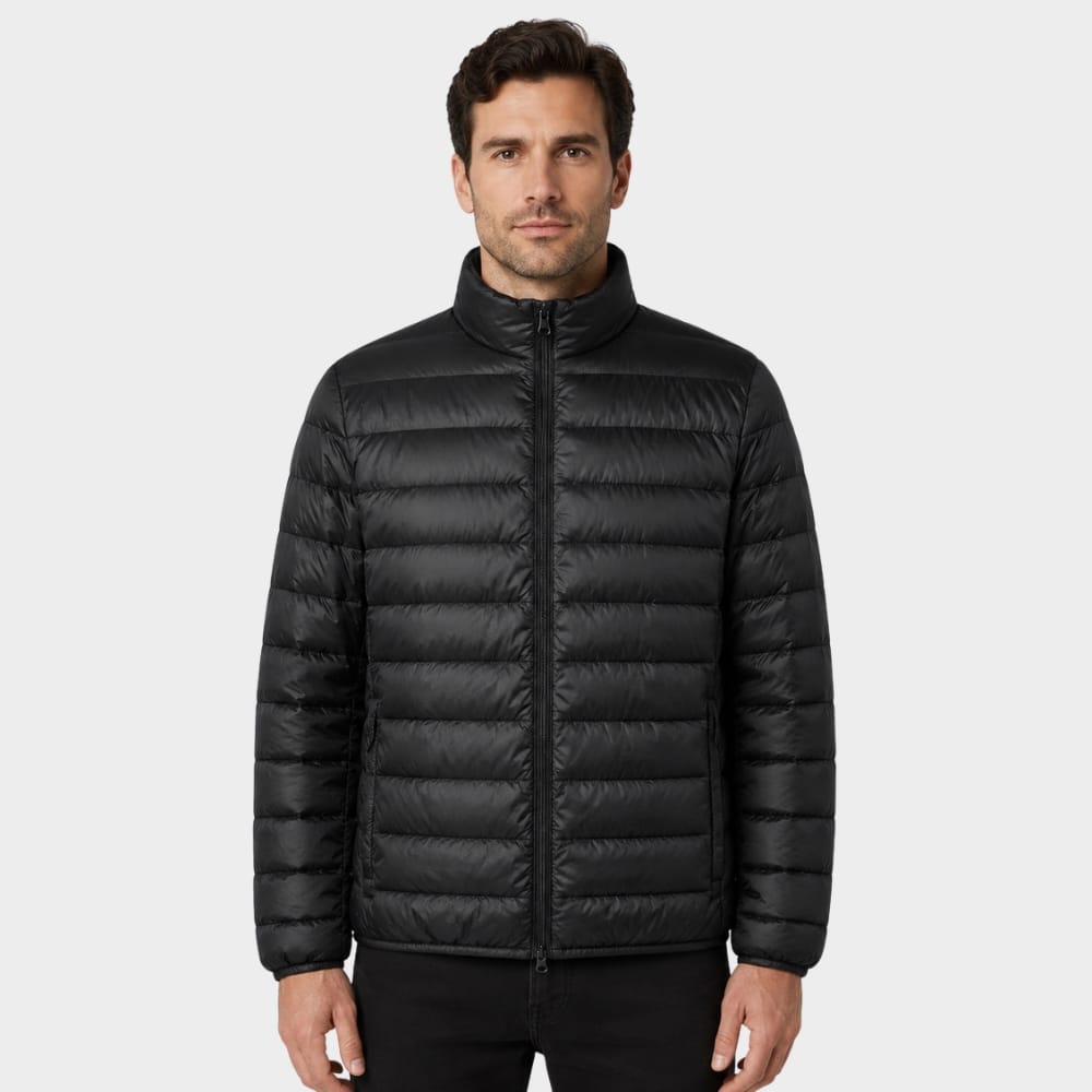Hiking Camping mens ultralight hooded down jacket winter slim fit