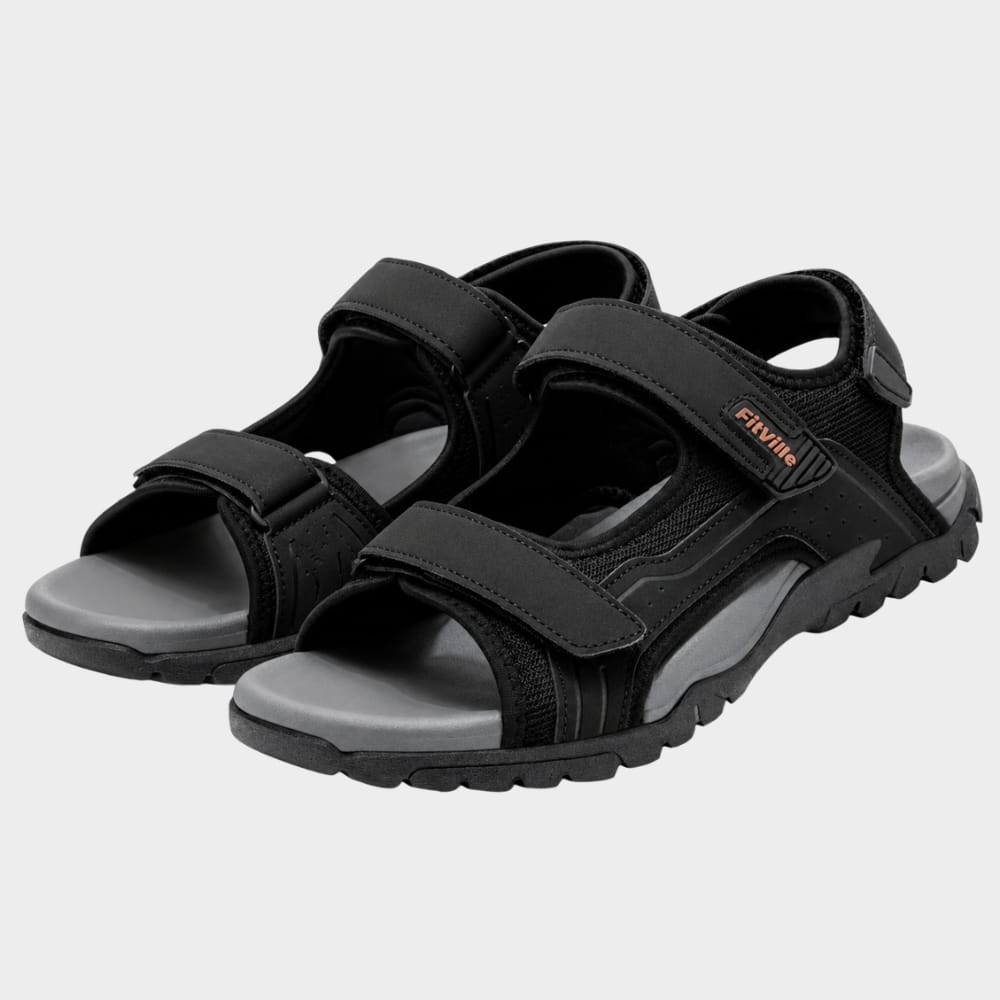 Hiking Camping mens walking sandals wide toe box adjustable straps