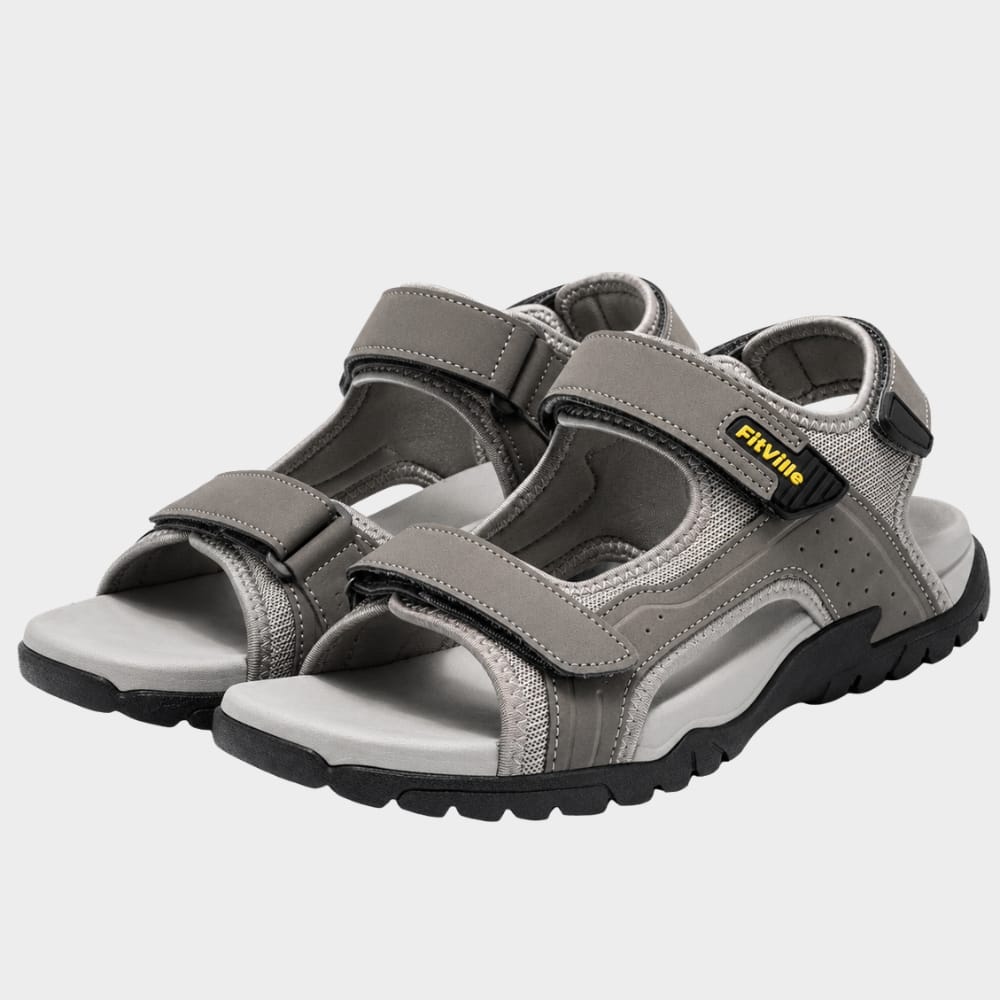 Hiking Camping mens walking sandals wide toe box adjustable straps