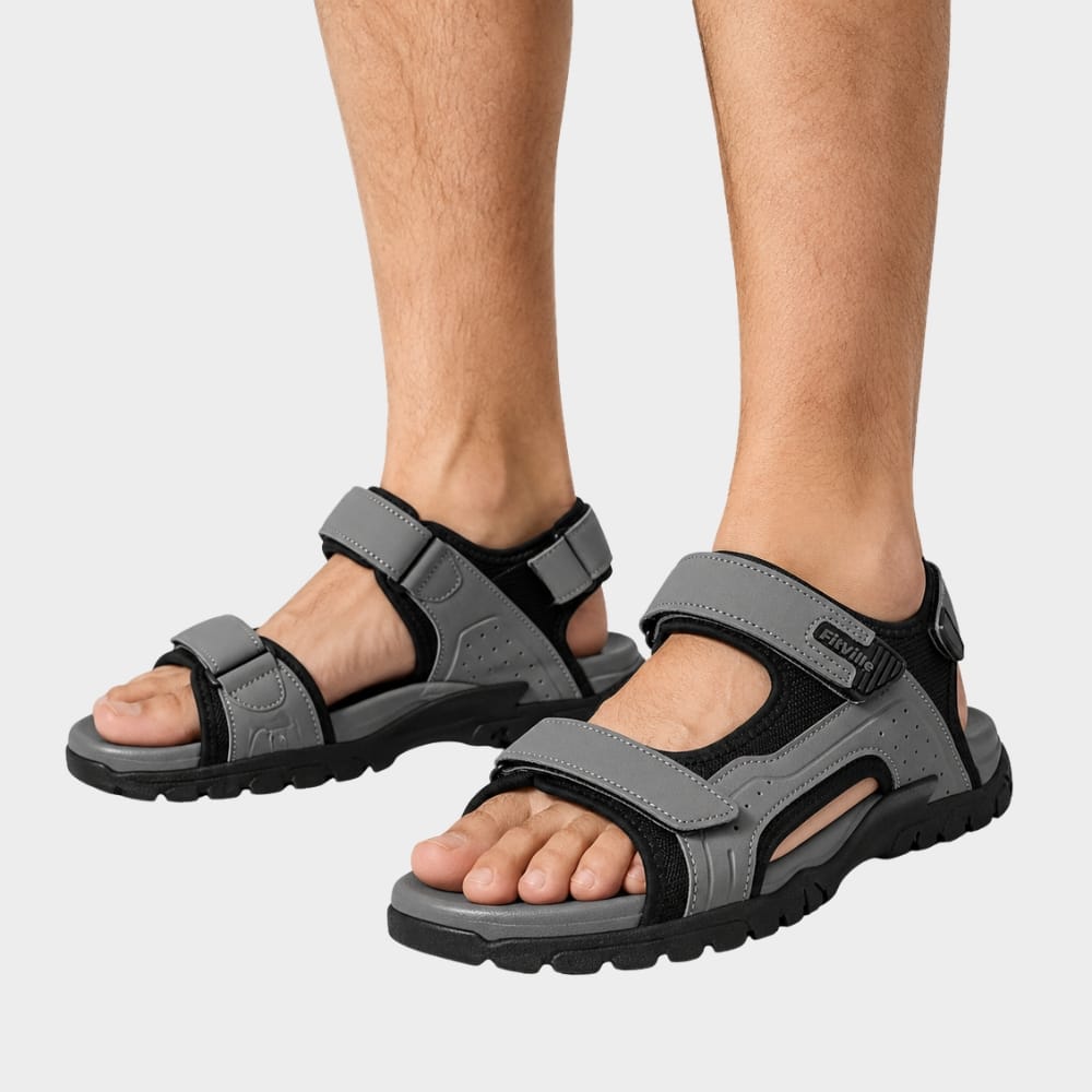 Hiking Camping mens walking sandals wide toe box adjustable straps