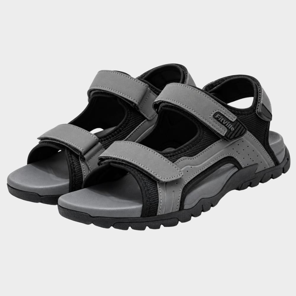 Hiking Camping mens walking sandals wide toe box adjustable straps