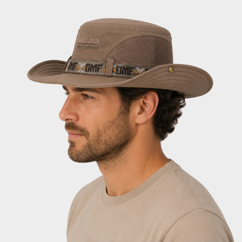 Hiking Camping mens wide brim bucket hat UV protection outdoor
