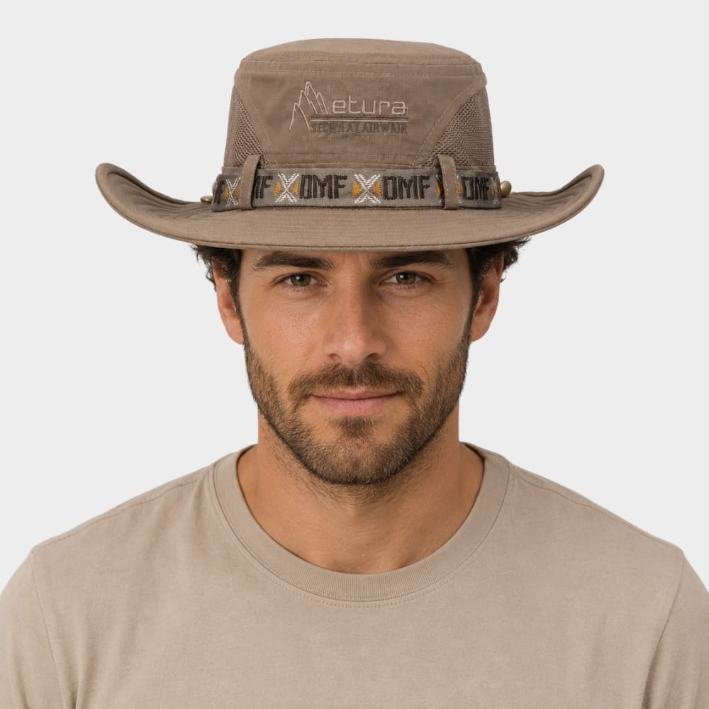 Hiking Camping mens wide brim bucket hat UV protection outdoor
