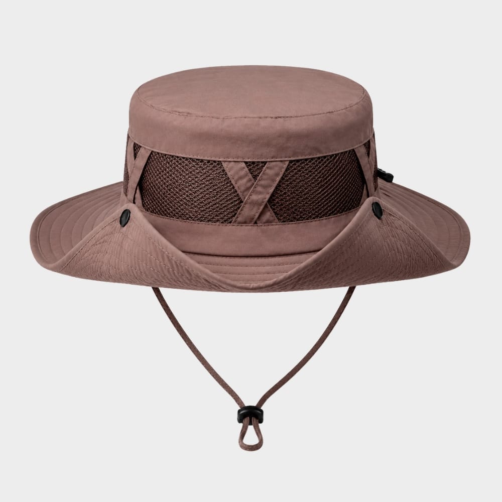 Hiking Camping mens wide brim fishing hat with chin strap
