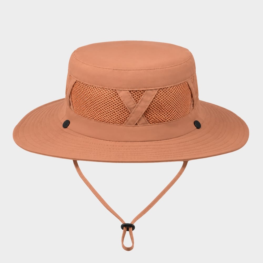 Hiking Camping mens wide brim fishing hat with chin strap