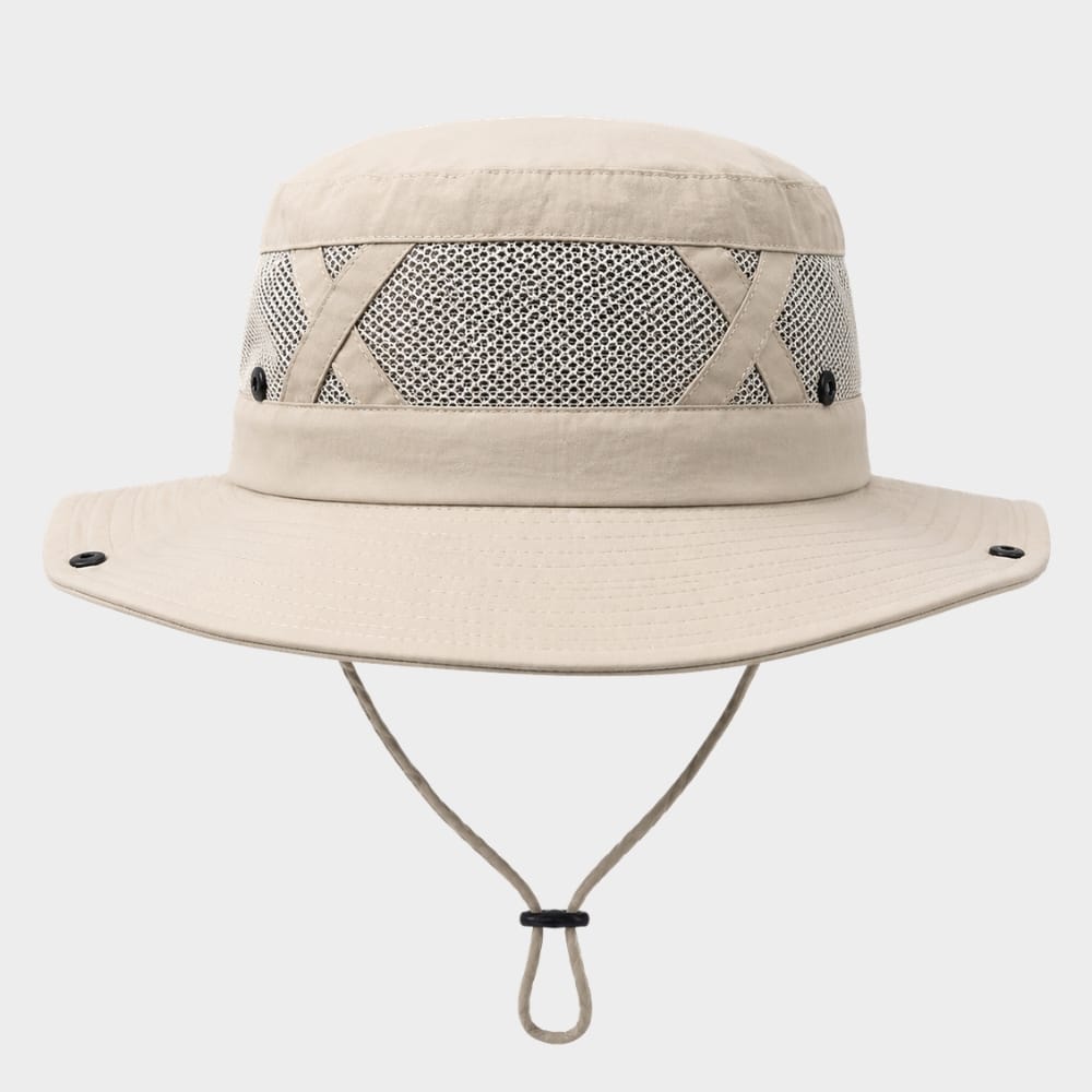 Hiking Camping mens wide brim fishing hat with chin strap