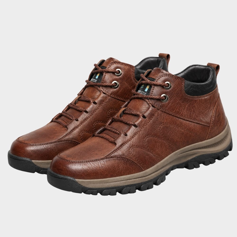 Hiking Camping mens winter fleece lined hiking boots anti slip