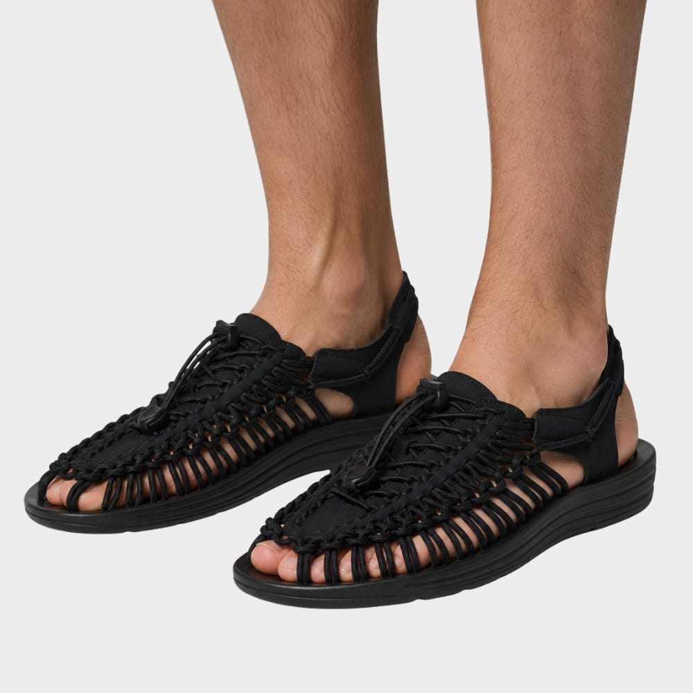 Hiking Camping mens woven walking sandals closed toe beach style