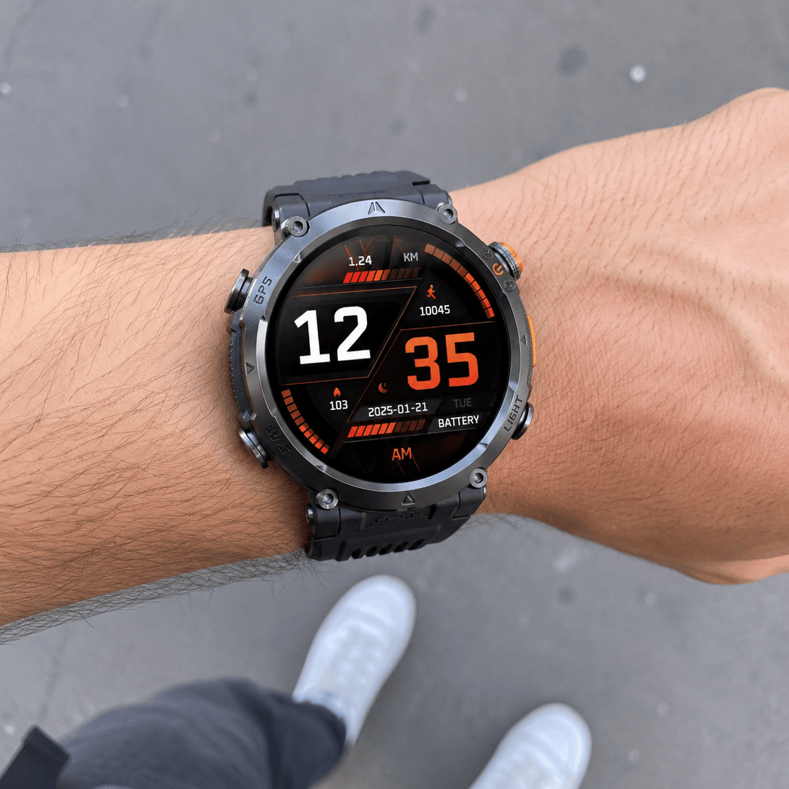 Hiking Camping military GPS sports smartwatch with compass waterproof
