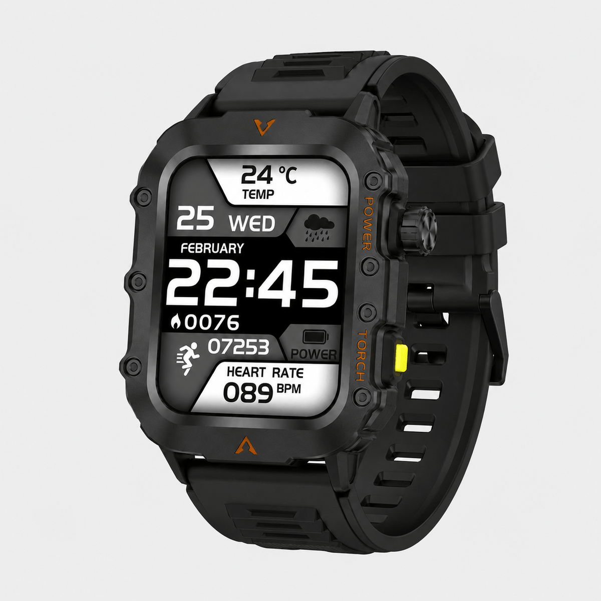 Hiking Camping military smartwatch with flashlight Bluetooth call waterproof