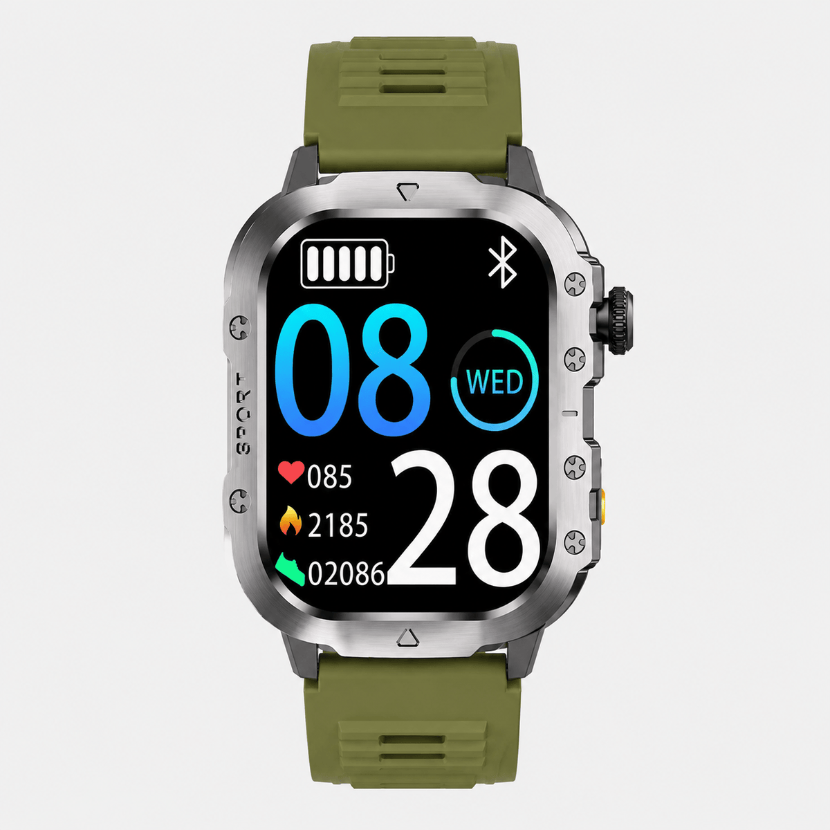 Hiking Camping military smartwatch with flashlight Bluetooth call waterproof