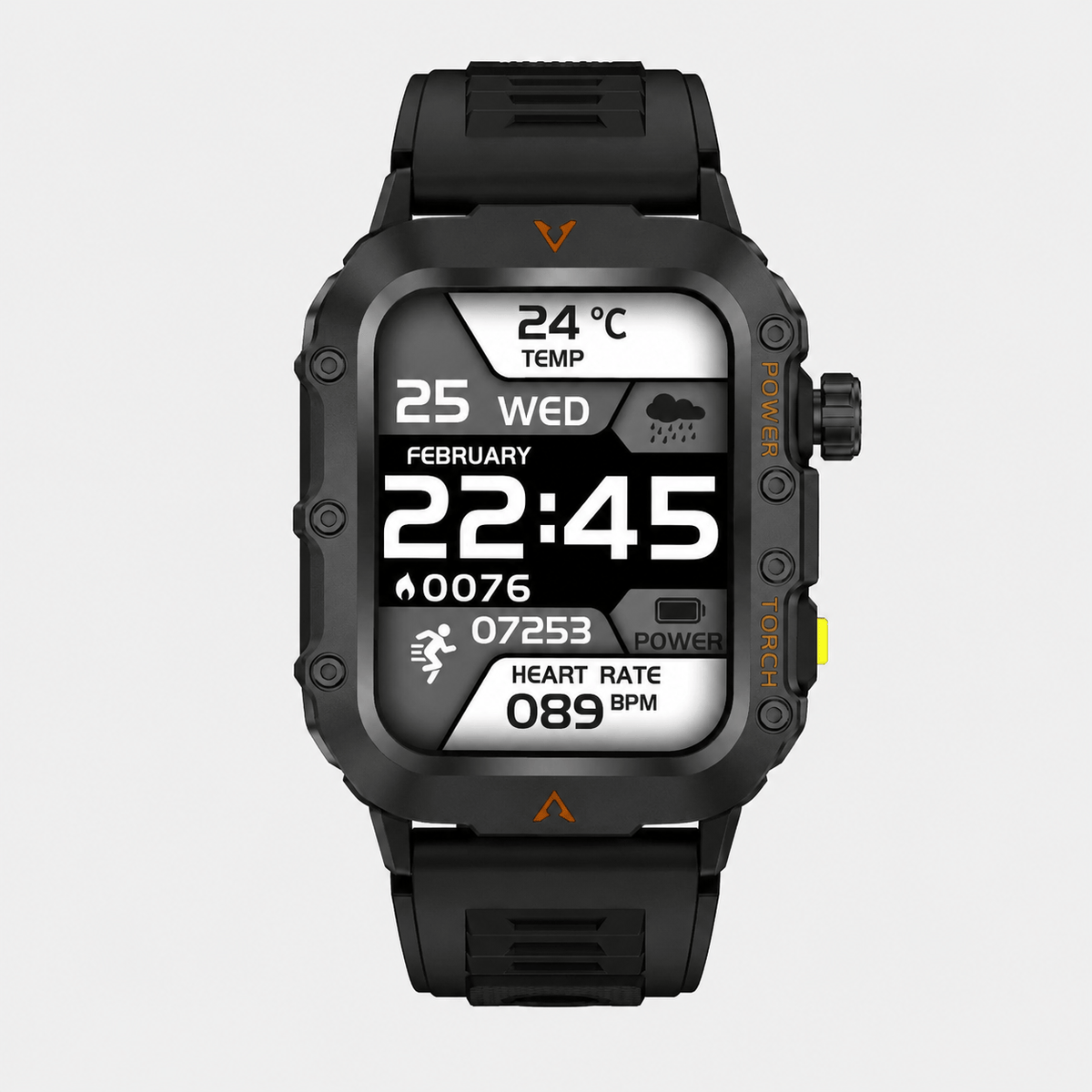 Hiking Camping military smartwatch with flashlight Bluetooth call waterproof