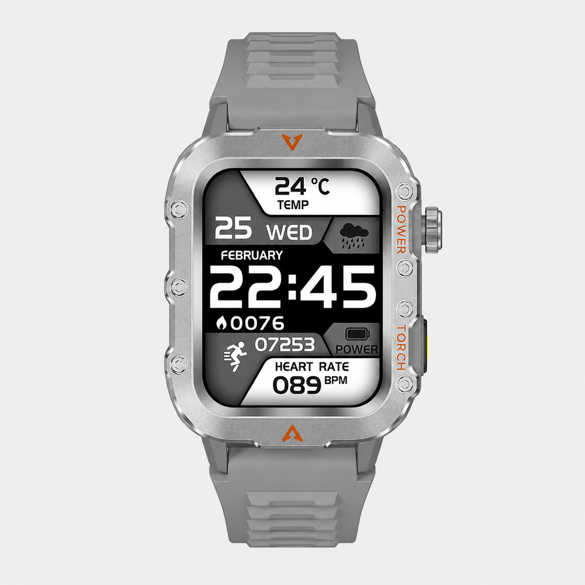 Hiking Camping outdoor sports smartwatch with LED flashlight fitness tracker