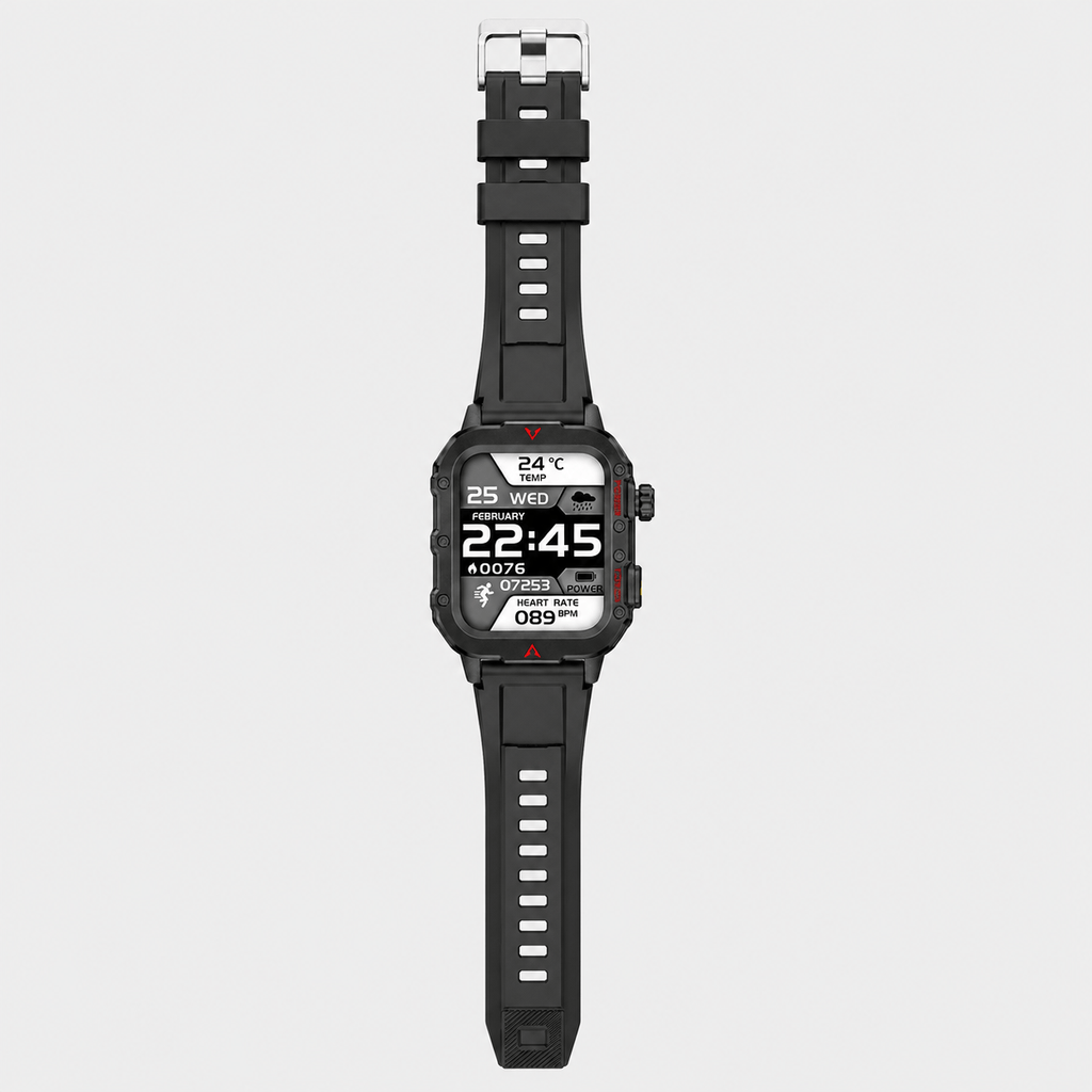 Hiking Camping outdoor sports smartwatch with LED flashlight fitness tracker
