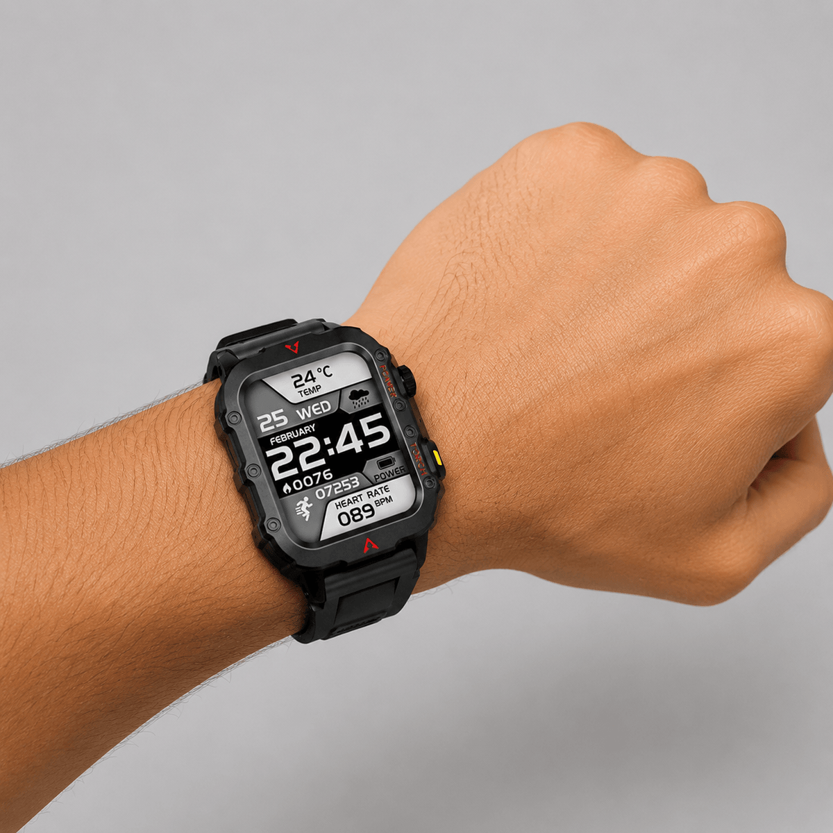 Hiking Camping outdoor sports smartwatch with LED flashlight fitness tracker
