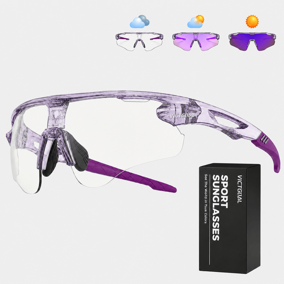 Hiking Camping photochromic running sports sunglasses UV400 outdoor eyewear