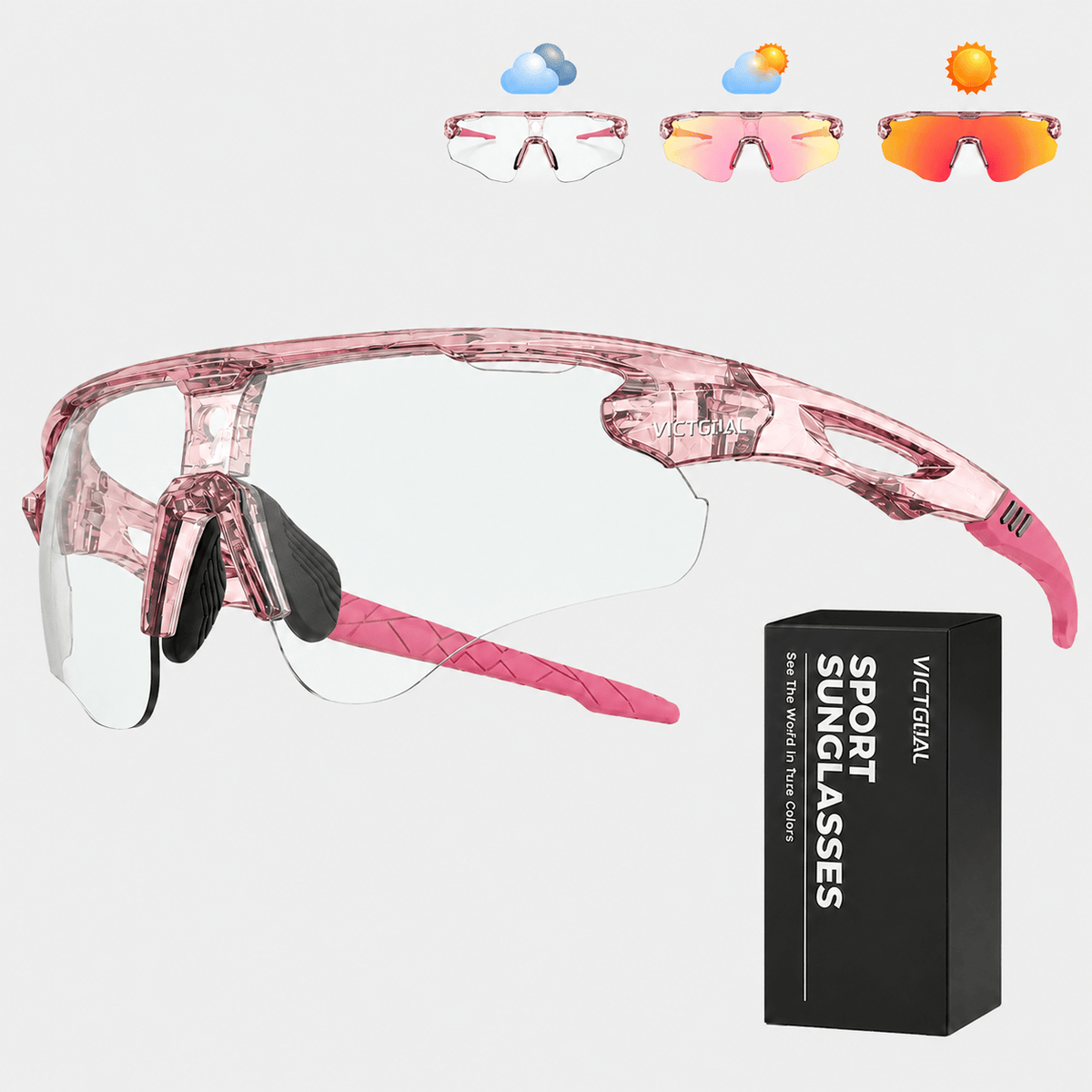 Hiking Camping photochromic running sports sunglasses UV400 outdoor eyewear