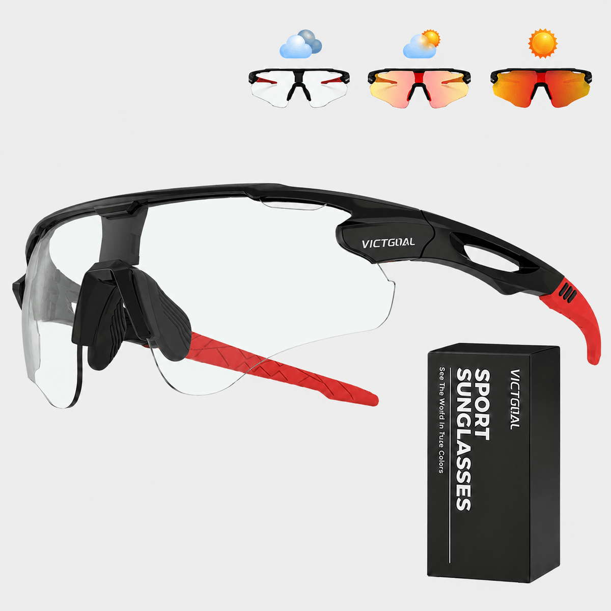 Hiking Camping photochromic running sports sunglasses UV400 outdoor eyewear