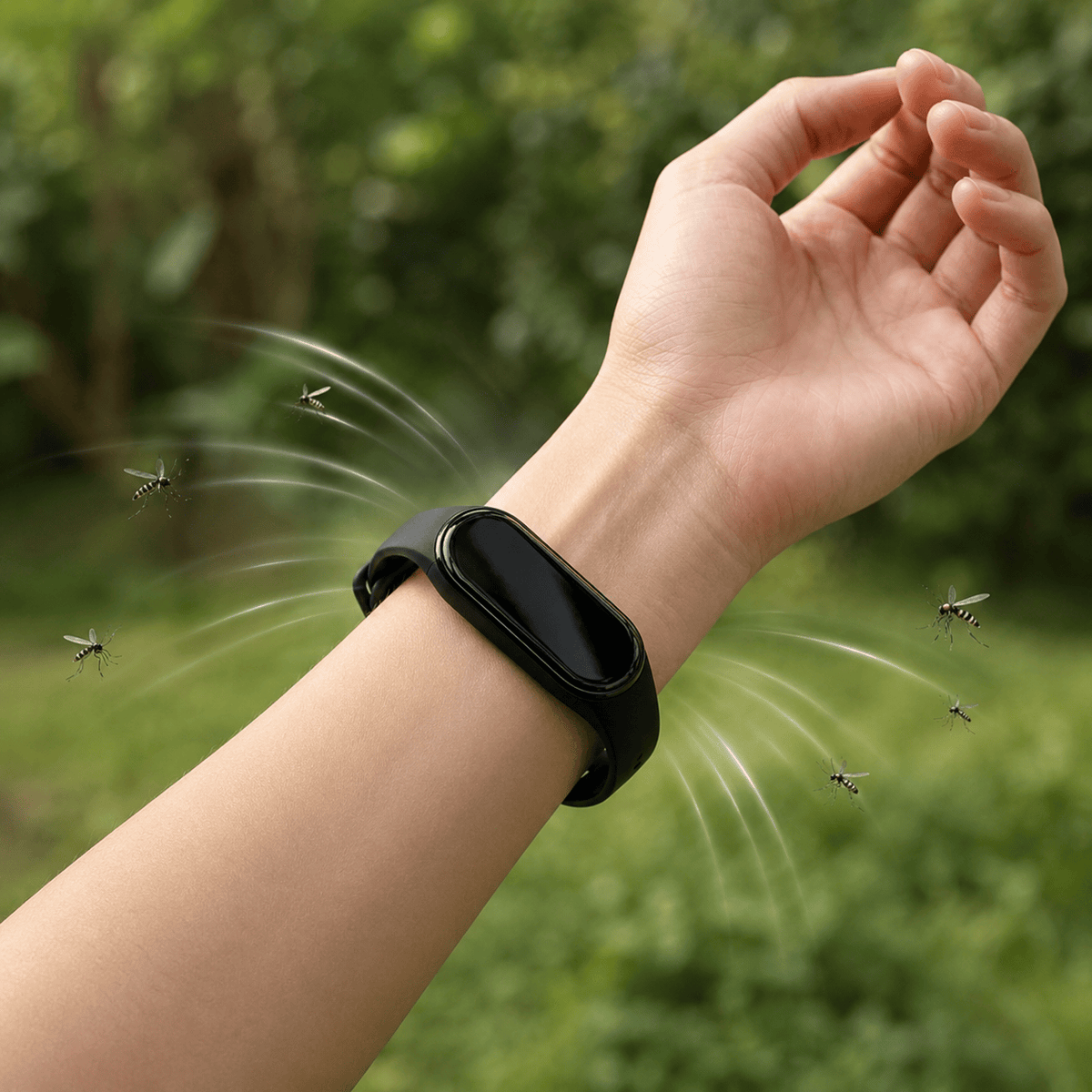 Hiking Camping portable ultrasonic mosquito repellent wristband outdoor