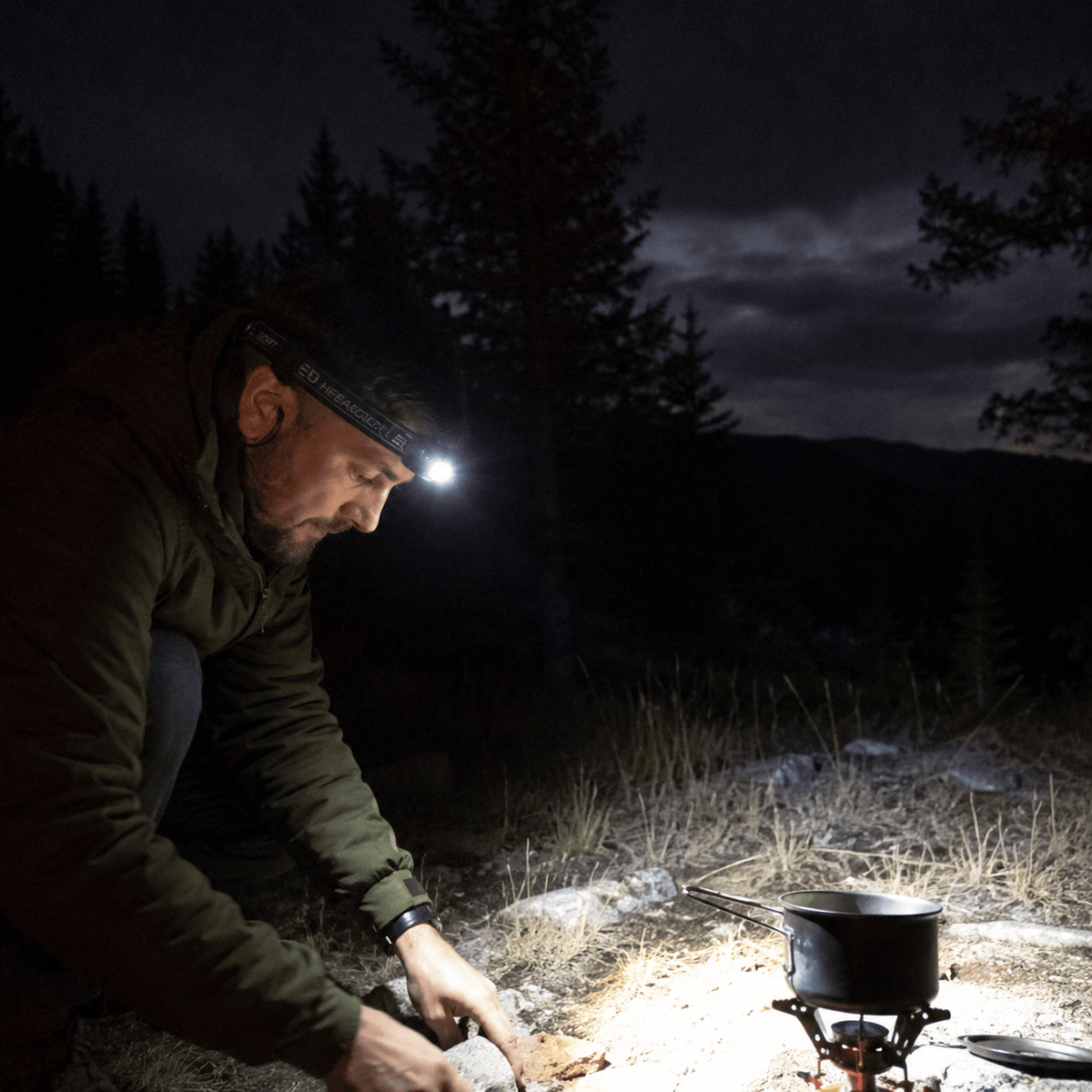 Hiking Camping rechargeable LED headlamp with motion sensor ultra bright